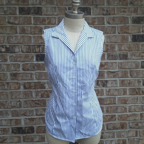 Jones New York Signature Striped Sleeveless Top S - Picture 1 of 5